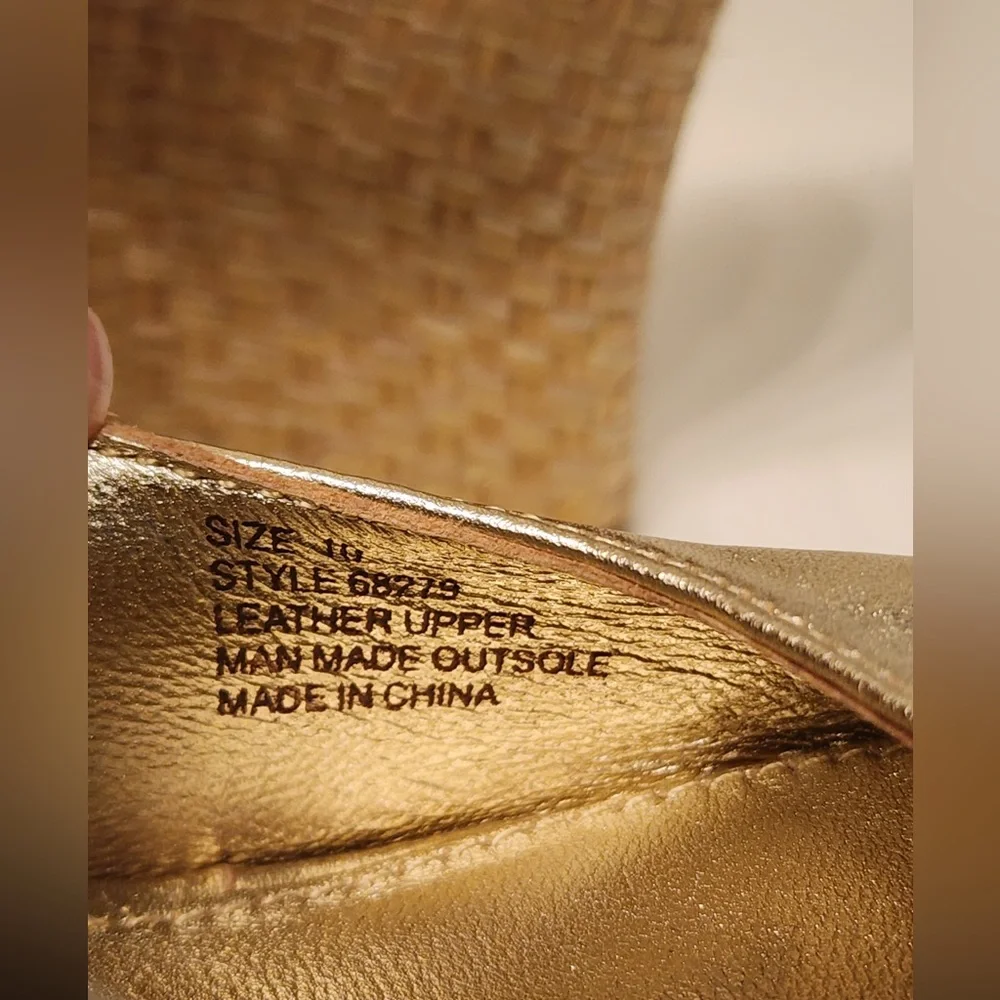 Lilly Pulitzer Kristen Wedge Sandals Women’s Metallic Gold Size 10